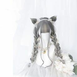 Unzzy Gray Wig + Cat Ears KF81258 HOT SALE 11 Unzzy Gray Wig + Cat Ears KF81258 HOT SALE