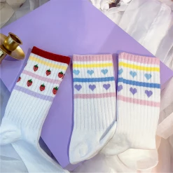 Unzzy HOT SALE Love Strawberry Socks (two Pairs) KF90755
