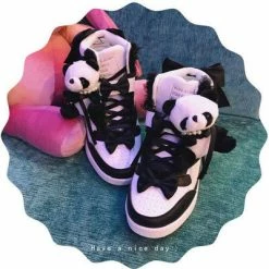 Unzzy Cute Panda Bow Shoes KF8214 HOT SALE