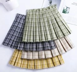 Unzzy Avocado Pleated Skirt KF9456