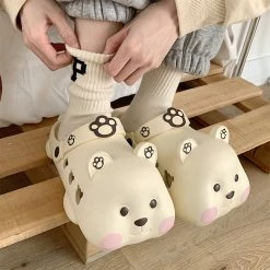 Unzzy HOT SALE Cute Three-dimensional Bear Slippers KF82663