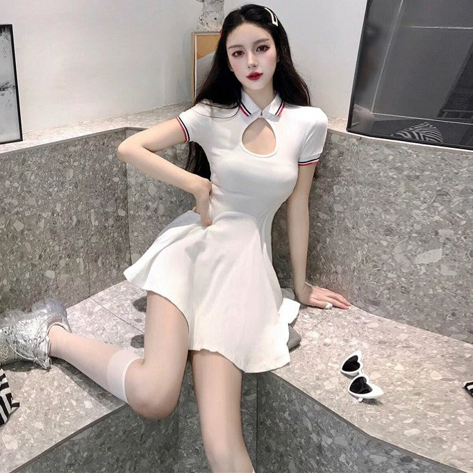 Unzzy Chic White Dress KF81469 1 Unzzy Chic White Dress KF81469