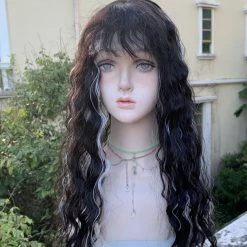 Unzzy Pick Dyed White Wool Roll Wig Kf82505