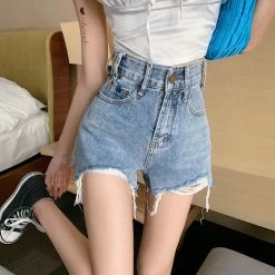 Unzzy Denim Straight Shorts KF20039 HOT SALE