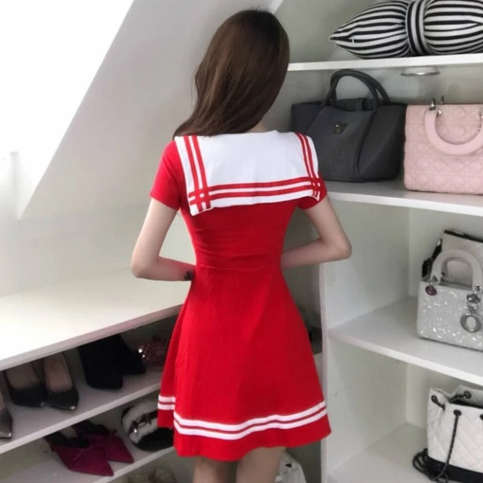 Unzzy Navy Wind Zip Dress KF9146 HOT SALE 2 Unzzy Navy Wind Zip Dress KF9146 HOT SALE