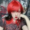 Unzzy Harajuku Punk Red Black Wig KF82514 HOT SALE