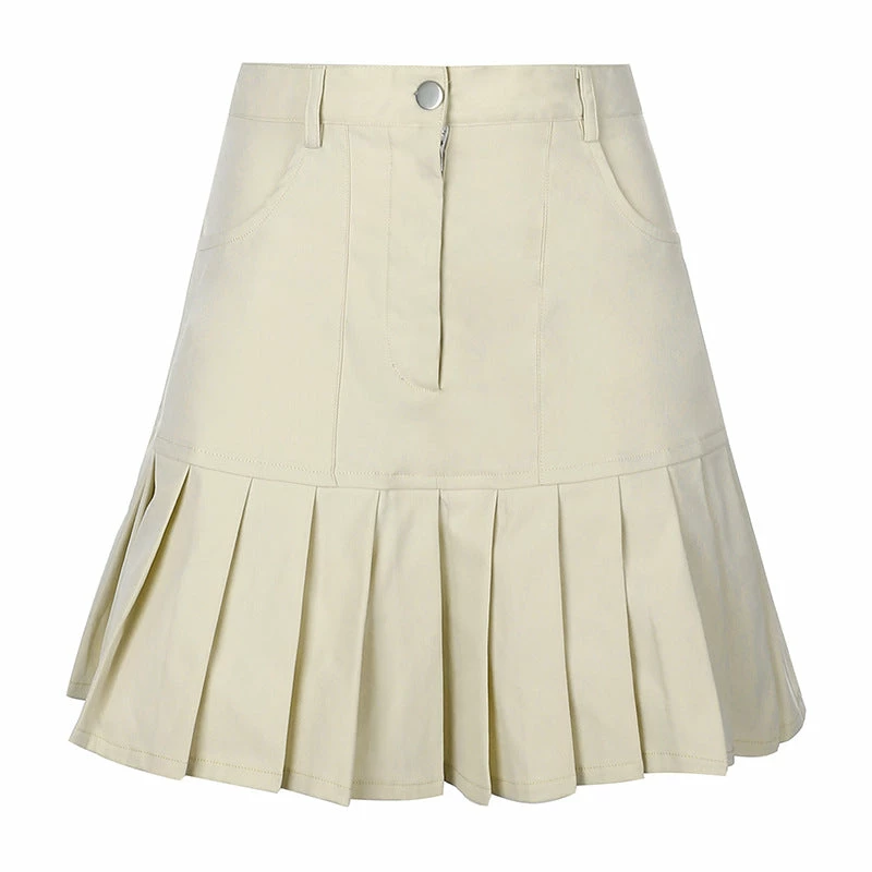Unzzy High Waist All-match Pleated Skirt KF81826 5 Unzzy High Waist All-match Pleated Skirt KF81826