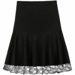 Unzzy HOT SALE Solid Color Lace Trim Skirt KF9253