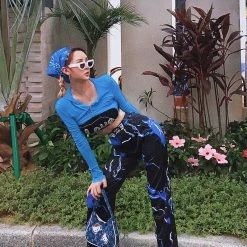 Unzzy Dark Straight-leg Pants KF82193 HOT SALE