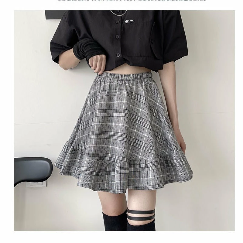 Unzzy HOT SALE Vintage Plaid Skirt KF90435 2 Unzzy HOT SALE Vintage Plaid Skirt KF90435