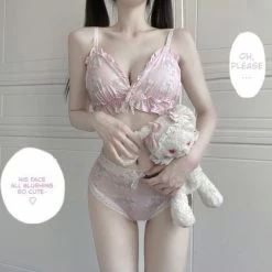 Unzzy Cartoon Embroidered Underwear Suit KF82526