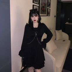 Unzzy Diablo Black Dress KF81813 7 Unzzy Diablo Black Dress KF81813