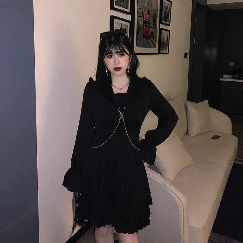 Unzzy Diablo Black Dress KF81813 3 Unzzy Diablo Black Dress KF81813