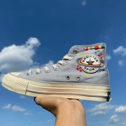 Unzzy Rainbow Embroidered Canvas Shoes KF81486 HOT SALE