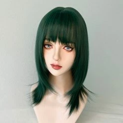 Unzzy Green Short Straight Wig KF82277 HOT SALE