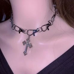 Unzzy Punk Cross Necklace KF82080
