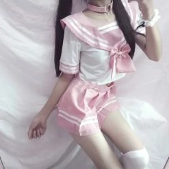 Unzzy Pleated Skirt Pink Suit KF81969 HOT SALE