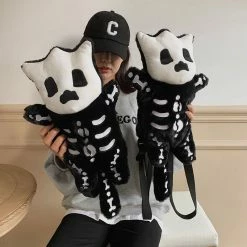 Unzzy Black Plush Backpack KF82624