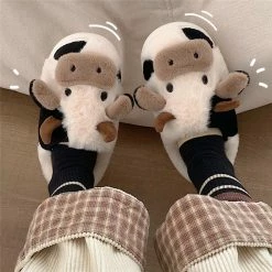 Unzzy Cow Cotton Slippers KF82313