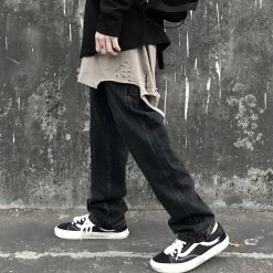 Unzzy Ulzzang Black Jeans KF81591 9 Unzzy Ulzzang Black Jeans KF81591