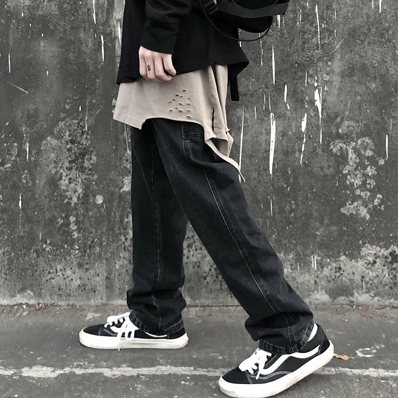 Unzzy Ulzzang Black Jeans KF81591 5 Unzzy Ulzzang Black Jeans KF81591