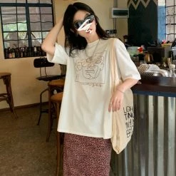 Unzzy Black Graffiti Design Short Sleeves KF90019