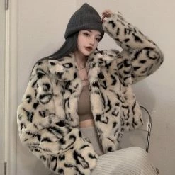 Unzzy Fashion Leopard Coat KF81706 HOT SALE