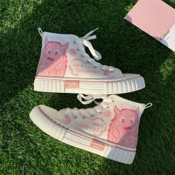 Unzzy High-top Pink White Shoes KF82291 HOT SALE