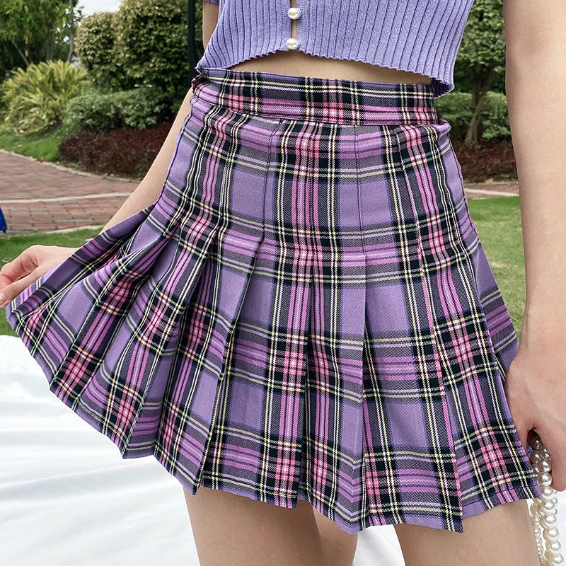 Unzzy Ulzzang Plaid Pleated Skirt KF81326 4 Unzzy Ulzzang Plaid Pleated Skirt KF81326
