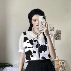 Unzzy HOT SALE Harajuku Cow Vest KF81443