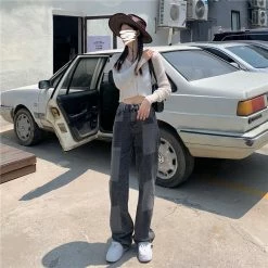 Unzzy Fashion High Waist Jeans KF82086