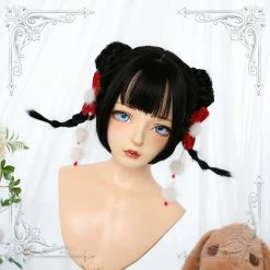 Unzzy Black Double Ponytail Wig KF82821