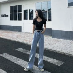 Unzzy HOT SALE Chic Wide Leg Jeans KF90660