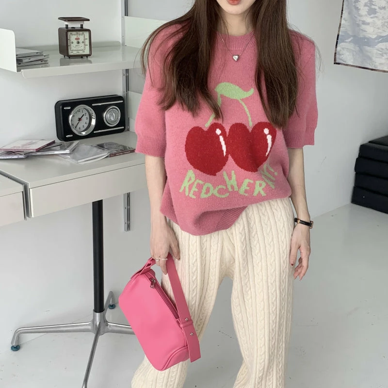 Unzzy Fruit Series Knitted Short Sleeve KF82637 HOT SALE 4 Unzzy Fruit Series Knitted Short Sleeve KF82637 HOT SALE