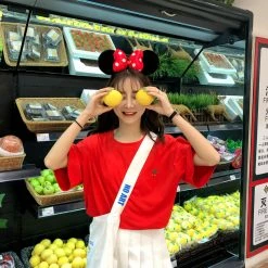 Unzzy Fruit Embroidered T-Shirt KF90722 HOT SALE