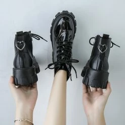 Unzzy HOT SALE Black Martin Boots KF81714 9 Unzzy HOT SALE Black Martin Boots KF81714