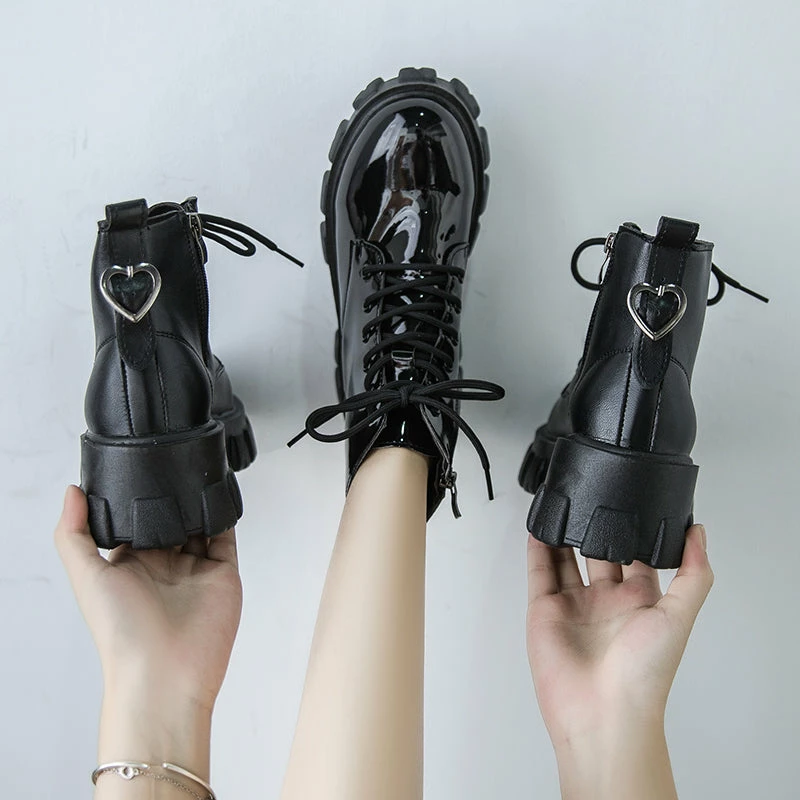 Unzzy HOT SALE Black Martin Boots KF81714 3 Unzzy HOT SALE Black Martin Boots KF81714