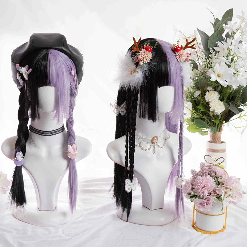 Unzzy HOT SALE Black And Purple Long Straight Wig KF81695 2 Unzzy HOT SALE Black And Purple Long Straight Wig KF81695