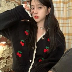 Unzzy Cherry Cardigan Sweater KF81828 HOT SALE