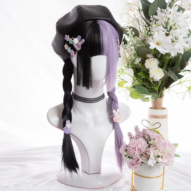 Unzzy HOT SALE Black And Purple Long Straight Wig KF81695 4 Unzzy HOT SALE Black And Purple Long Straight Wig KF81695