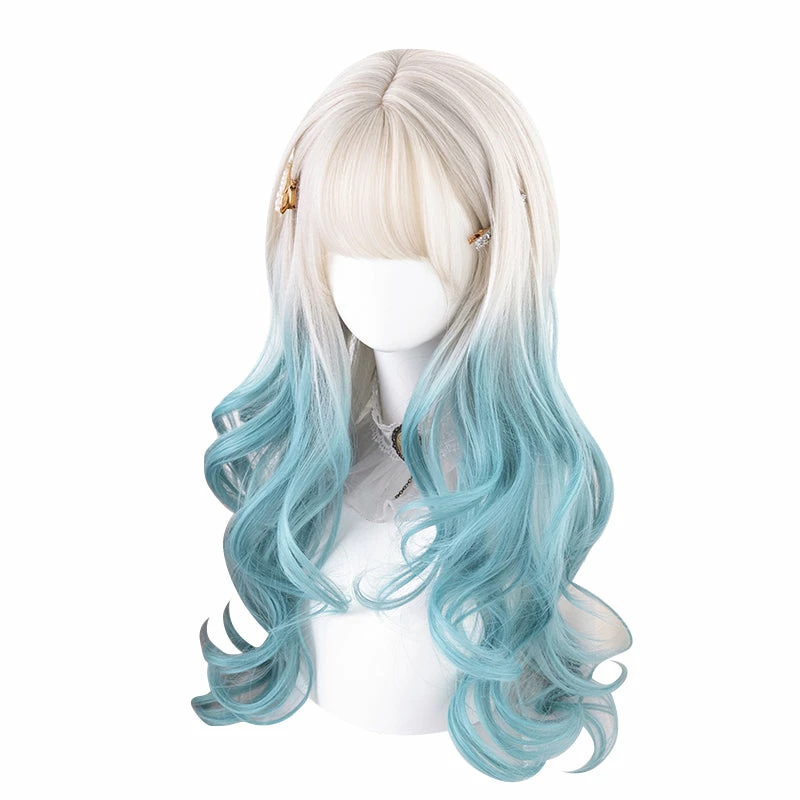 Unzzy HOT SALE Lolita Gradient Green Long Curly Hair KF82678 5 Unzzy HOT SALE Lolita Gradient Green Long Curly Hair KF82678