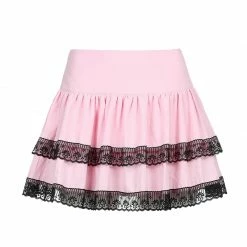 Unzzy Pink Lace Skirt KF81888