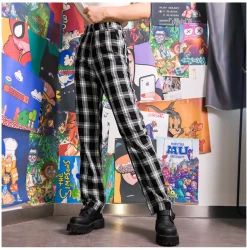 Unzzy Ulzzang Plaid Pants KF90581 HOT SALE