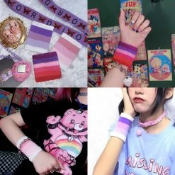 Unzzy HOT SALE Harajuku Rainbow Wristband KF81434