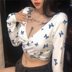 Unzzy Chic Butterfly T-shirt KF81876 HOT SALE