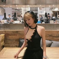 Unzzy Black And Yellow Short Straight Wig KF81755