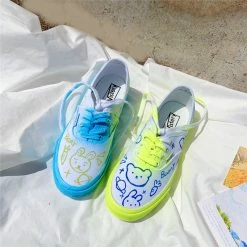 Unzzy HOT SALE Graffiti Fluorescent Canvas Shoes KF81884