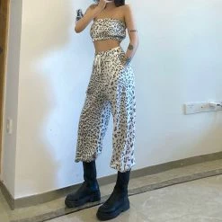 Unzzy HOT SALE Leopard Print Two-piece Suit KF81594