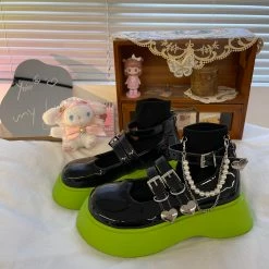 Unzzy Dark Mary Jane Shoes KF82192