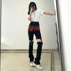 Unzzy Chain Casual Jeans KF82153 HOT SALE